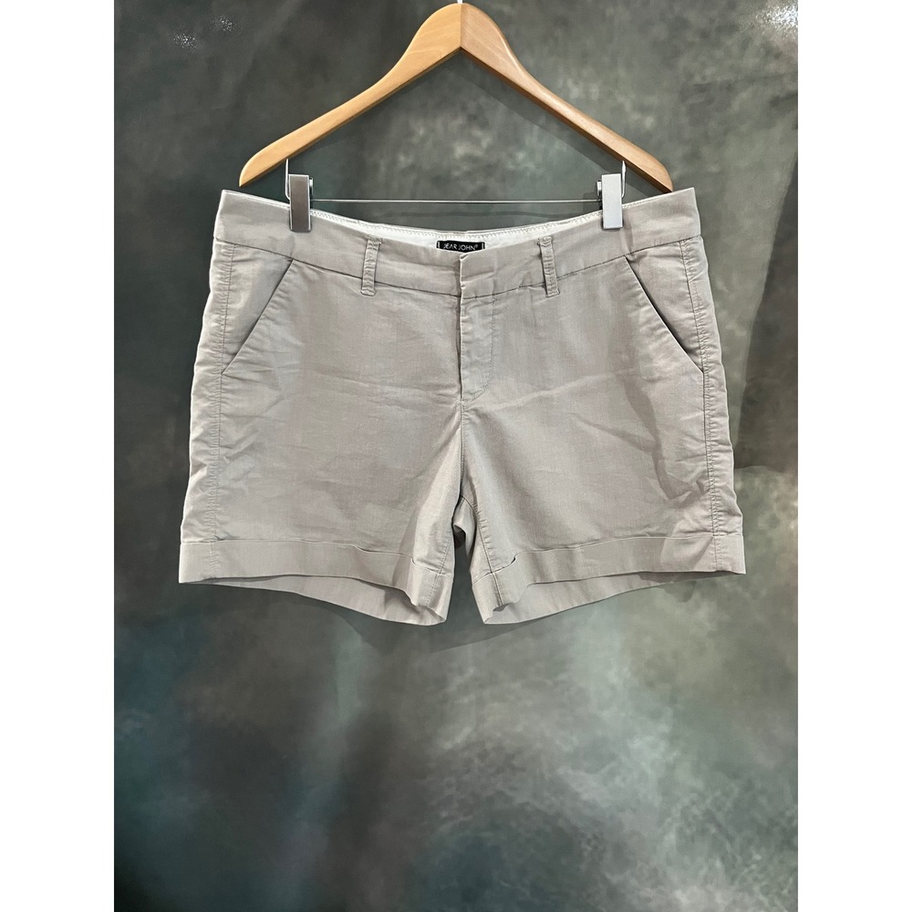 Dear John American Classic Khaki Chino Shorts Tan Cuffed Size 33 Large Womens